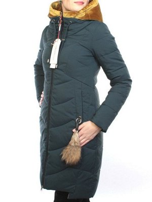 YRM10522 DK. GREEN Пальто зимнее на холлофайбере Obralite