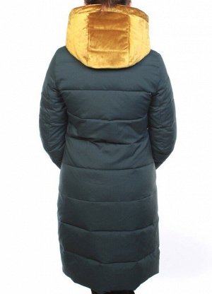 YRM10522 DK. GREEN Пальто зимнее на холлофайбере Obralite