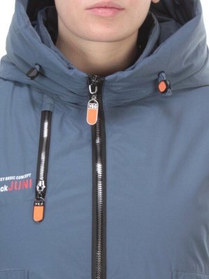 105-1 GRAY/BLUE Пальто демисезонное женское FAMILY (100 гр. синтепон)