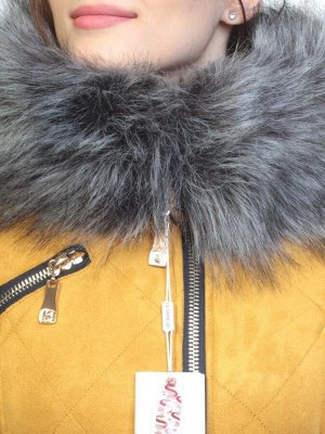 5137 YELLOW Парка женская зимняя (150 гр синтепон, искусственный мех)
