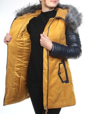 5137 YELLOW Парка женская зимняя (150 гр синтепон, искусственный мех)