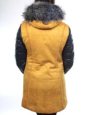 5157 YELLOW Парка женская зимняя (150 гр синтепон, искусственный мех)