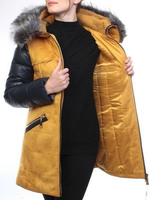 5157 YELLOW Парка женская зимняя (150 гр синтепон, искусственный мех)