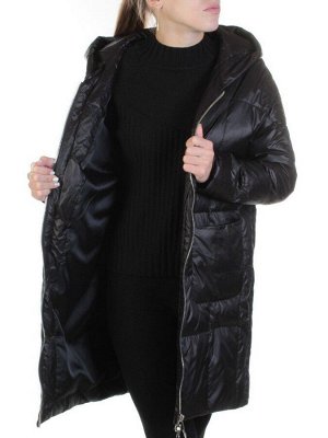 8808 BLACK Пальто женское демисезонное (100 гр. синтепон)