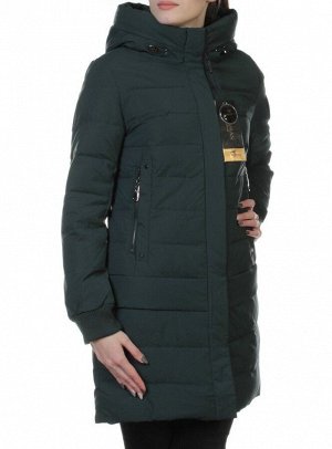 M-1820 DK. GREEN Пальто зимнее женское (холлофайбер)