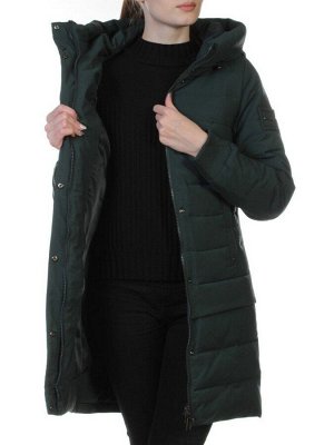 M-1820 DK. GREEN Пальто зимнее женское (холлофайбер)