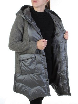 Z1888 DK. GRAY Пальто женское демисезонное (100 гр. синтепон)