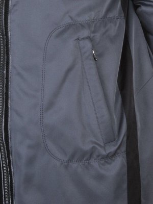 E-1961 DK. GREY Пальто женское с натуральным мехом Evcanbady