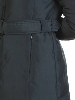 YW-17013 DK. GRAY Пальто женское зимнее (био-пух, натуральный мех лисицы)