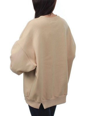 2813 BEIGE/GREEN Толстовка женская (95% хлопок, 5% спандекс)