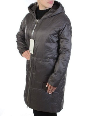 8808 DK. GRAY Пальто женское демисезонное (100 гр. синтепон)