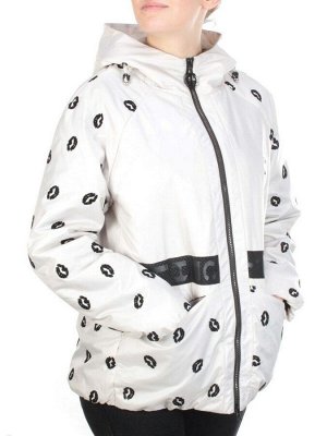 ZW-2166-C WHITE Куртка демисезонная женская BLACK LEOPARD (100 гр.синтепона)