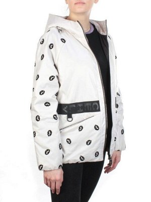 ZW-2166-C WHITE Куртка демисезонная женская BLACK LEOPARD (100 гр.синтепона)