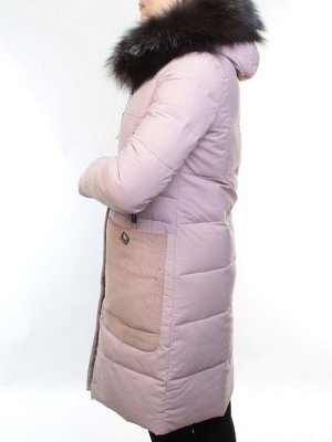 027N PINK Пуховик женский зимний (тинсулейт, натуральный мех чернобурки)