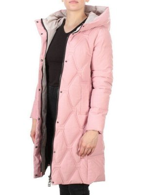 2158  PINK Пальто зимнее облегченное  женское YINGPENG (150 гр .холлофайбер)