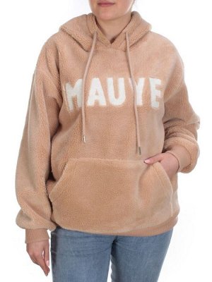 109 BEIGE Худи женское Тедди на флисе