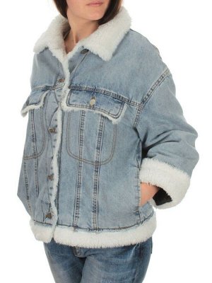 626420056008A61803 BLUE Куртка джинсовая женская, утепленная (77.6% хлопок, 22.4% полиэстер)