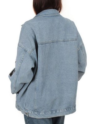 5803 LT. BLUE Куртка джинсовая женская оверсайз