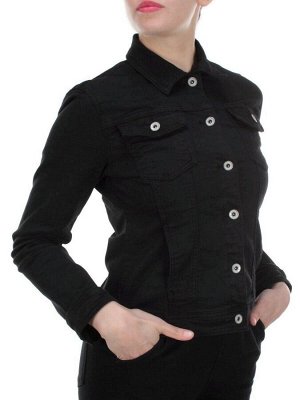 Y-1000 BLACK Куртка джинсовая женская MISS JUSTING (98% хлопок 2% эластан)