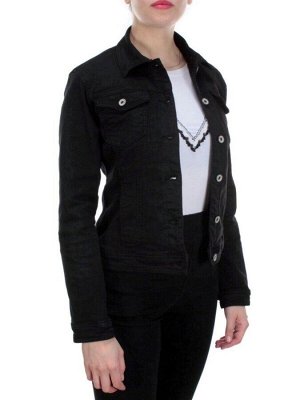 Y-1000 BLACK Куртка джинсовая женская MISS JUSTING (98% хлопок 2% эластан)