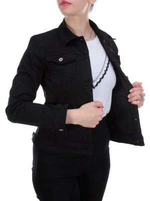 Y-1000 BLACK Куртка джинсовая женская MISS JUSTING (98% хлопок 2% эластан)