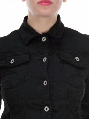 Y-1000 BLACK Куртка джинсовая женская MISS JUSTING (98% хлопок 2% эластан)