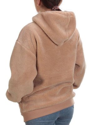 108 BEIGE Худи женское Тедди на флисе