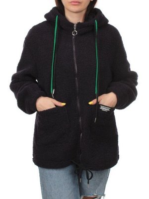 1006 BLUE/VIOLET Куртка плюшевая демисезонная (65% хлопок, 35% полиэстер) оверсайз 44-54