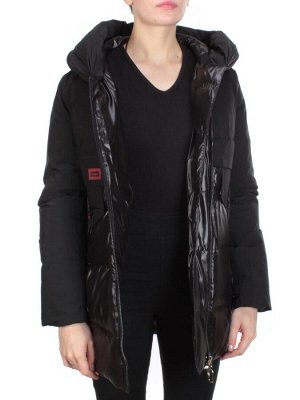 YM2115 BLACK Куртка зимняя женская MAYYIYA (200 гр. холлофайбера)