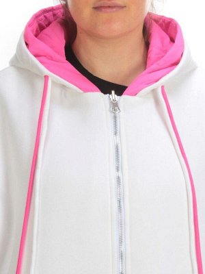 2561 WHITE/PINK Худи женское (50 гр. синтепон)