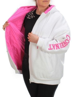 2562 WHITE/PINK Худи женское (50 гр. синтепон)