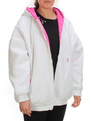 2562 WHITE/PINK Худи женское (50 гр. синтепон)