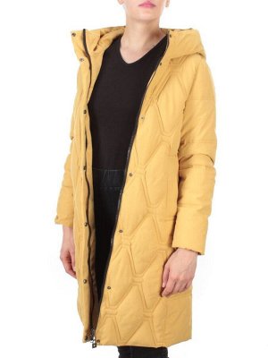 2158 MUSTARD Пальто зимнее облегченное  женское YINGPENG (150 гр. холлофайбер)