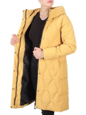 2158 MUSTARD Пальто зимнее облегченное  женское YINGPENG (150 гр. холлофайбер)