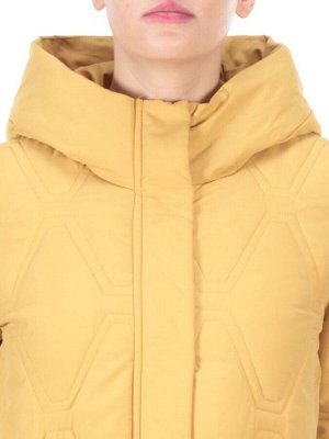 2158 MUSTARD Пальто зимнее облегченное  женское YINGPENG (150 гр. холлофайбер)