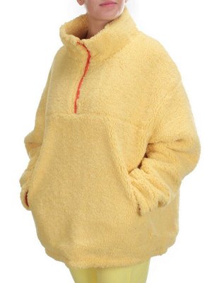 2568 YELLOW Кофта плюшевая женская Тедди на синтепоне  (50 гр. синтепон)