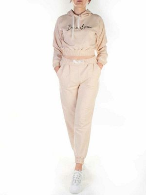 Y276 MILK BEIGE Спортивный костюм женский (100% хлопок)