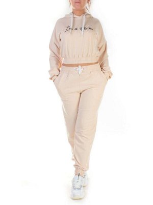 Y294 BEIGE Спортивный костюм женский (100% хлопок)