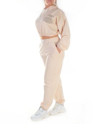 Y303 BEIGE Спортивный костюм женский (100% хлопок)