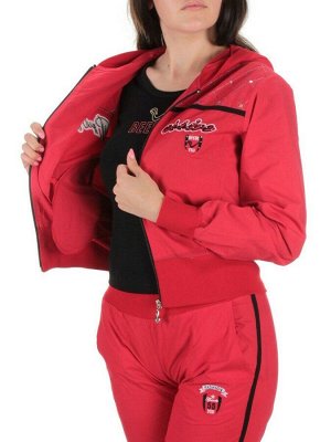 9601 RED/BLACK Костюм спортивный тройка женский (100% полиэстер )