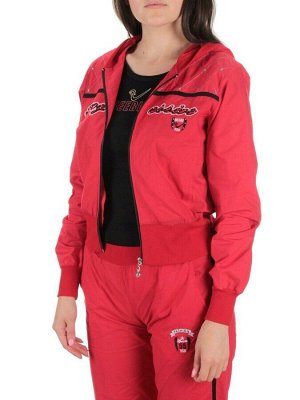 9601 RED/BLACK Костюм спортивный тройка женский (100% полиэстер )