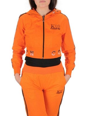 2388 ORANGE/BLACK Костюм спортивный тройка женский (100% полиэстер )