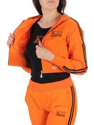 2388 ORANGE/BLACK Костюм спортивный тройка женский (100% полиэстер )