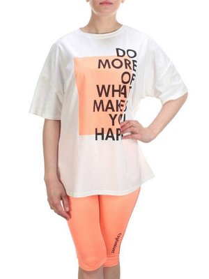 KD-791 WHITE/CORAL Костюм-двойка женский 7986 TREND