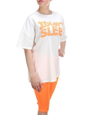 KD-862 WHITE/ORANGE Костюм-двойка женский 7986 TREND