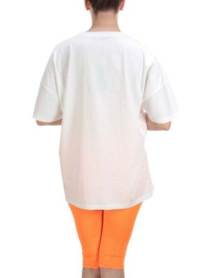 KD-862 WHITE/ORANGE Костюм-двойка женский 7986 TREND