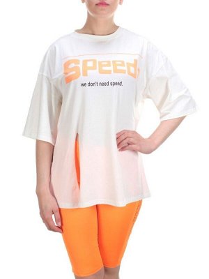 KD-795 WHITE/ORANGE Костюм-двойка женский 7986 TREND