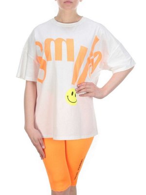 KD-792 WHITE/ORANGE Костюм-двойка женский 7986 TREND