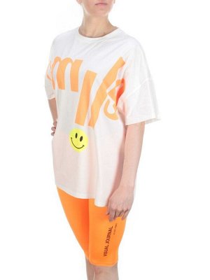 KD-792 WHITE/ORANGE Костюм-двойка женский 7986 TREND