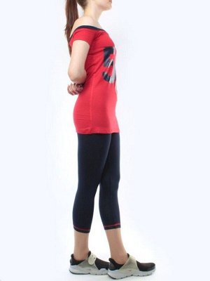 1202 RED/DK. BLUE Спортивный костюм для фитнеса женский (90% вискоза, 10% лайкра)